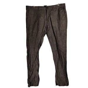 J. Crew Driggs pants mens 34x30 gray linen blend straight leg slim fit F0565